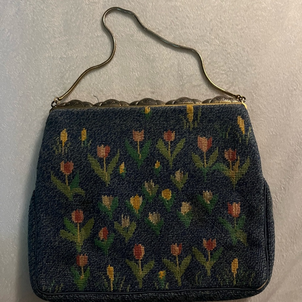 vintage flower side purse